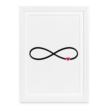 Signe infini coeur cadeau d'amour - Affiche encadrée (27 × 37 cm) - blanc - Devant