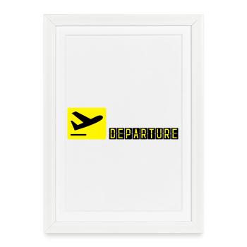 Airplane taking off - Framed poster (27 × 37 cm) - white - Front