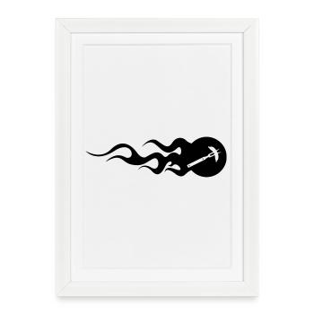 BBQ - Barbecue - Affiche encadrée (27 × 37 cm) - blanc - Devant