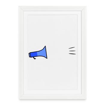 Megafon Text Template - Framed poster (27 × 37 cm) - white - Front