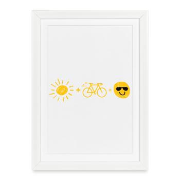 Sun and bicycle - Framed poster (27 × 37 cm) - white - Front