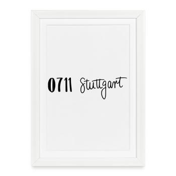 0711 Stuttgart, Allemagne - Affiche encadrée (27 × 37 cm) - blanc - Devant