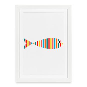 SARDINE. FISH. APRIL FOOL. EASTER. SEA - Framed poster (27 × 37 cm) - white - Front
