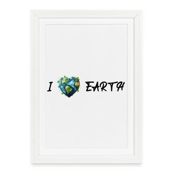 J’aime la terre - Affiche encadrée (27 × 37 cm) - blanc - Devant