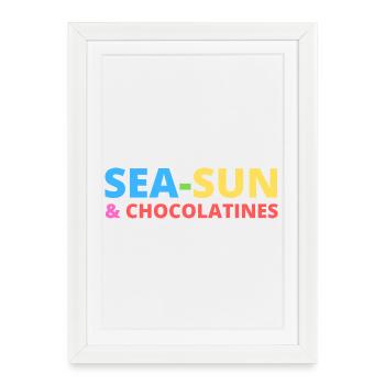 sea sun et chocolatines - Affiche encadrée (27 × 37 cm) - blanc - Devant