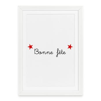 PAPA. FÊTE DES PÈRES. BONNE FÊTE PAPA. BONNE FÊTE. - Affiche encadrée (27 × 37 cm) - blanc - Devant