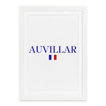 AUVILLAR-French Flag Design. - Framed poster (27 × 37 cm) - white - Front