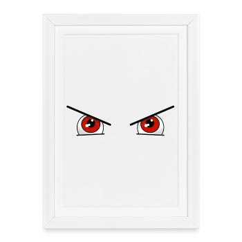 Yeux rouges pour Halloween - Affiche encadrée (27 × 37 cm) - blanc - Devant