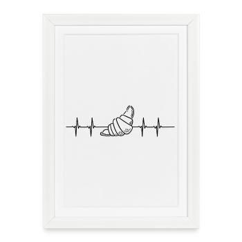 Battement de cœur croissant - Affiche encadrée (27 × 37 cm) - blanc - Devant
