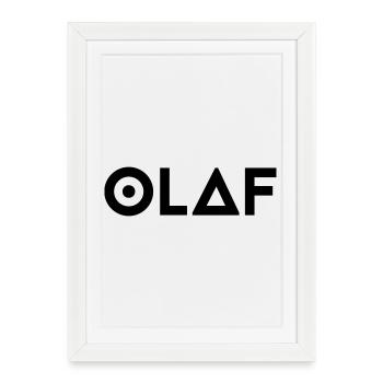 Prénom Olaf - Affiche encadrée (27 × 37 cm) - blanc - Devant