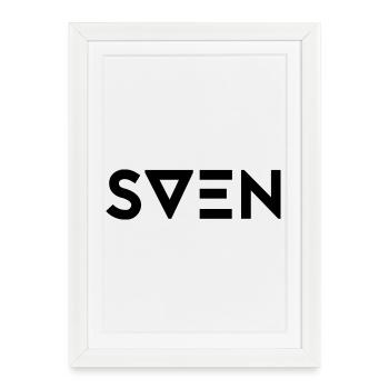 Prénom Sven - Affiche encadrée (27 × 37 cm) - blanc - Devant
