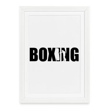 Boxe - Affiche encadrée (27 × 37 cm) - blanc - Devant