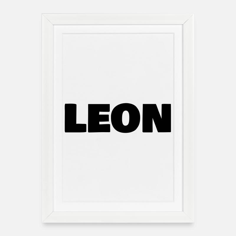 Léon - Affiche encadrée (27 × 37 cm) - blanc