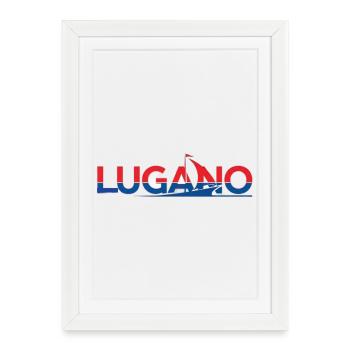 T-shirt Lugano à motif voile - Affiche encadrée (27 × 37 cm) - blanc - Devant