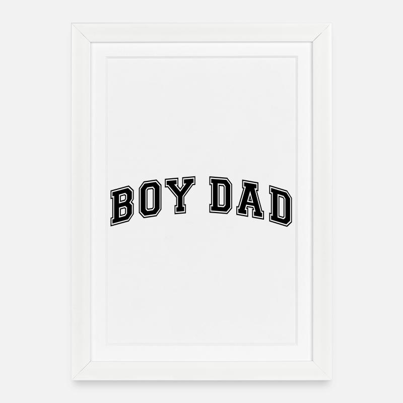 Boy Dad Vater eines Sohnes Papa Vatertag - Gerahmtes Poster (27 × 37 cm) - Weiß