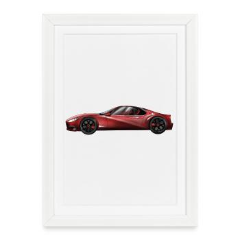 Design futuriste de voiture de sport - Affiche encadrée (27 × 37 cm) - blanc - Devant