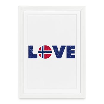 Norvège - Amour - Norge - Liebe - Norwegen - Affiche encadrée (27 × 37 cm) - blanc - Devant