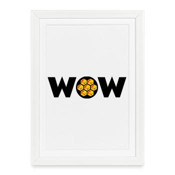 Sweet Joyful Surprise Honeycomb Typography - Framed poster (27 × 37 cm) - white - Front