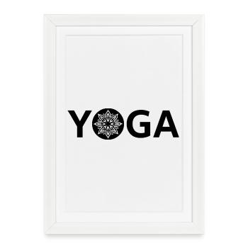 Éclat Nocturne Mandala - Affiche encadrée (27 × 37 cm) - blanc - Devant