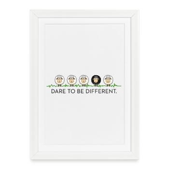 Dare To Be Different – Black Sheep - Framed poster (27 × 37 cm) - white - Front