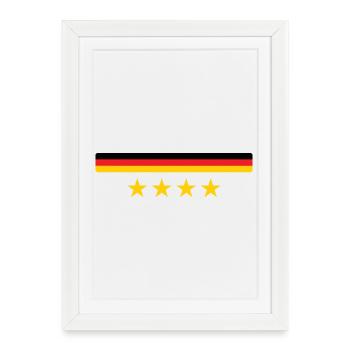 Deutsche Flagge – Deutschland - Gerahmtes Poster (27 × 37 cm) - Weiß - Vorne