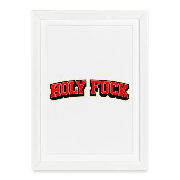Holy Fuck Sports Style Typography - Framed poster (27 × 37 cm) - white - Front