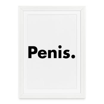 Pénis - Affiche encadrée (27 × 37 cm) - blanc - Devant