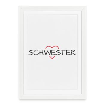 Anniversaire cadeau du Frère Cœur - Affiche encadrée (27 × 37 cm) - blanc - Devant