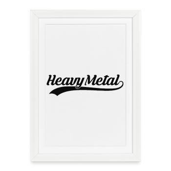 Logo sportif rétro Heavy Metal - Affiche encadrée (27 × 37 cm) - blanc - Devant