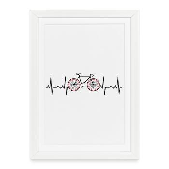 Roue du battement de cœur de bicyclette - Affiche encadrée (27 × 37 cm) - blanc - Devant