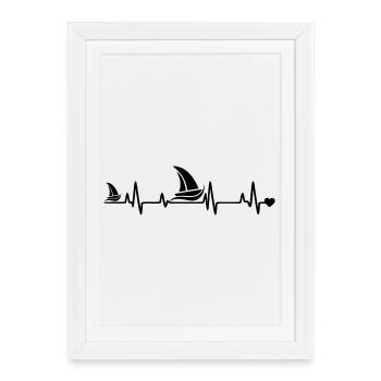 Cœur de voilier - Affiche encadrée (27 × 37 cm) - blanc - Devant