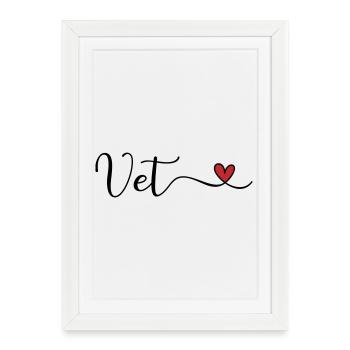Vétérinaire - Affiche encadrée (27 × 37 cm) - blanc - Devant