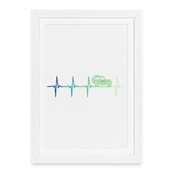 Off Road 4x4 Offroad Off-Road Vehicle - Framed poster (27 × 37 cm) - white - Front