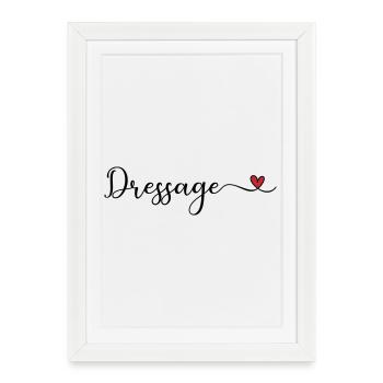 Dressage - Affiche encadrée (27 × 37 cm) - blanc - Devant