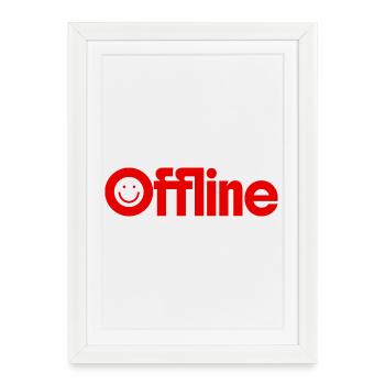hors-ligne - Affiche encadrée (27 × 37 cm) - blanc - Devant