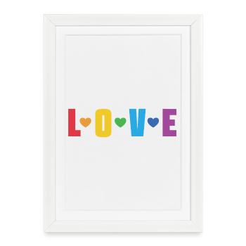 Mois de la fierté LGBT - Love is Love - Affiche encadrée (27 × 37 cm) - blanc - Devant