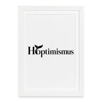 Hoptimismus - Wal black Fluke - Gerahmtes Poster (27 × 37 cm) - Weiß - Vorne