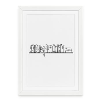 bookcase - Framed poster (27 × 37 cm) - white - Front