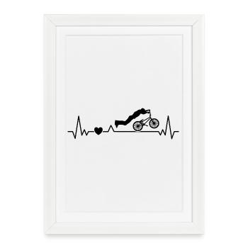 BMX Heartbeat No-Footer Stunt Cyclist - Framed poster (27 × 37 cm) - white - Front