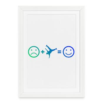 Gift idea for a breakdancer with break dance - Framed poster (27 × 37 cm) - white - Front
