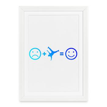 Idée cadeau pour un breakdancer avec breakdance - Affiche encadrée (27 × 37 cm) - blanc - Devant