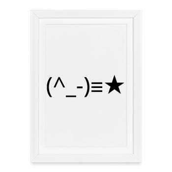 Winking emote (^_-) ≡ ★ wink - Framed poster (27 × 37 cm) - white - Front