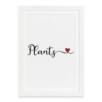 Plants Heart cute Typography - Framed poster (27 × 37 cm) - white - Front