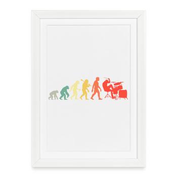 Drums Evolution Drums rétro pour hommes - Affiche encadrée (27 × 37 cm) - blanc - Devant