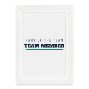 Team Member - Varsity Text Design for Groups - Framed poster (27 × 37 cm) - white - Front