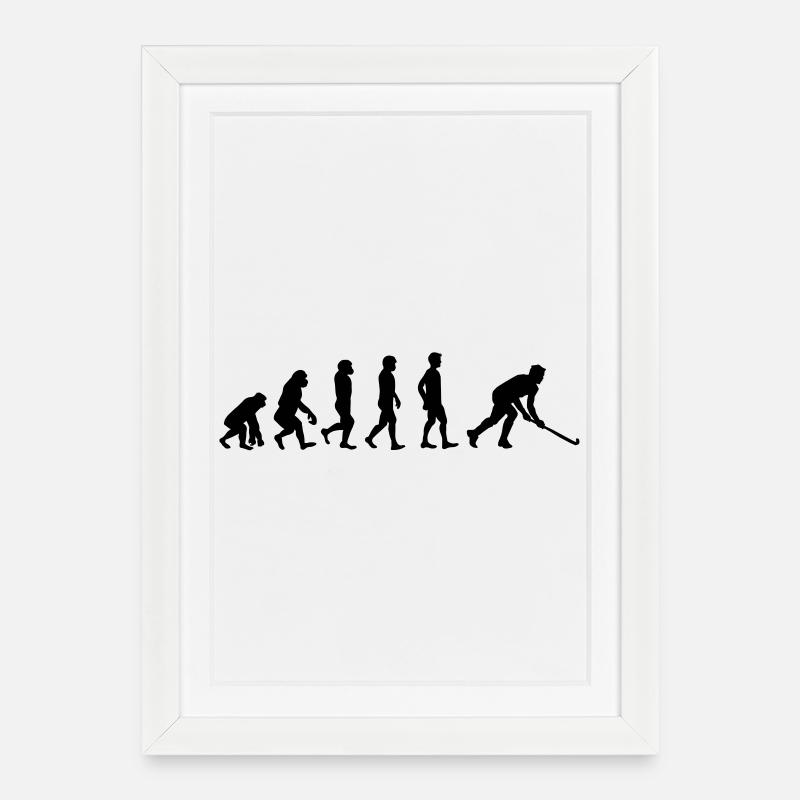 Unihockey Evolution - Gerahmtes Poster (27 × 37 cm) - Weiß