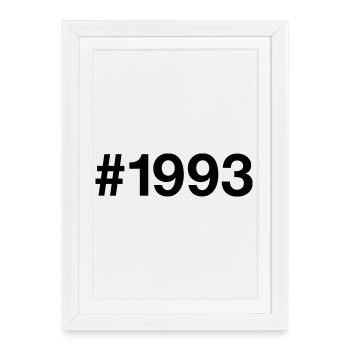 Hashtag vintage 1993 33e anniversaire - Affiche encadrée (27 × 37 cm) - blanc - Devant