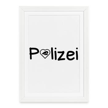 Polizei Liebe Polizist Polizisten Cops Geschenk - Gerahmtes Poster (27 × 37 cm) - Weiß - Vorne