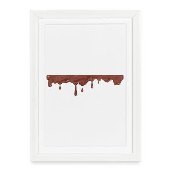 Lecker tropfende Schokoladencreme - Gerahmtes Poster (27 × 37 cm) - Weiß - Vorne