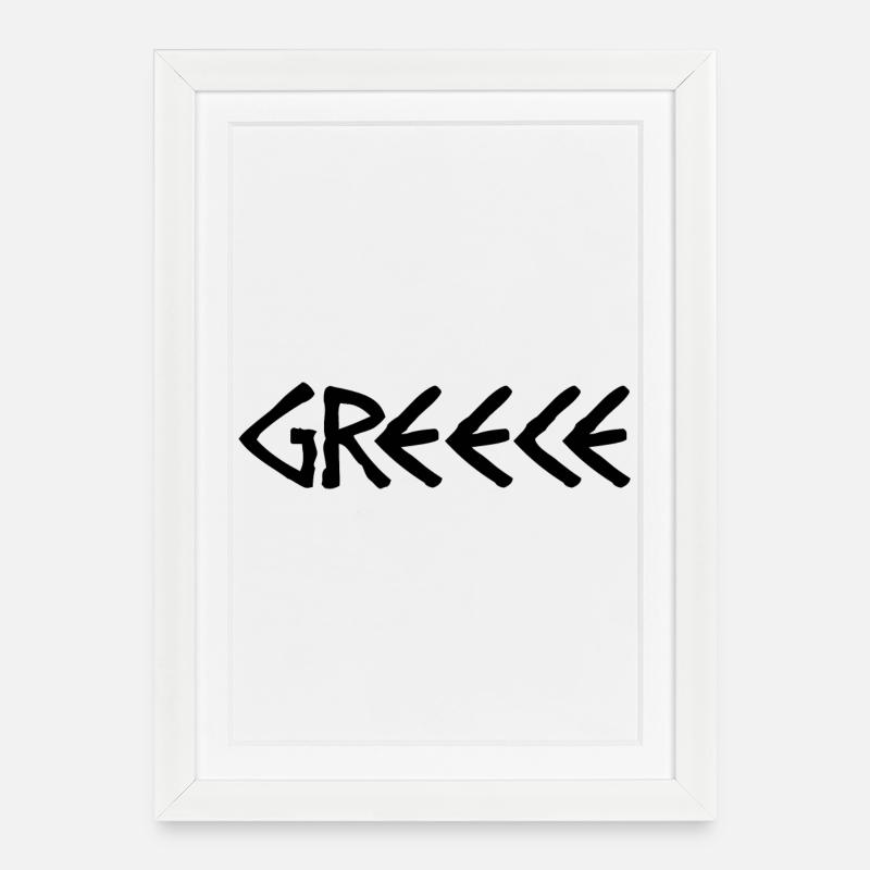 Greece – Classic Typo & Cultural Style - Framed poster (27 × 37 cm) - white